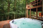 Find the Hot tub with a forest view at the Art Lodge.